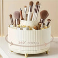 360° Rotating Makeup Brush Holder - 5-Compartment Cosmetic Organizer
