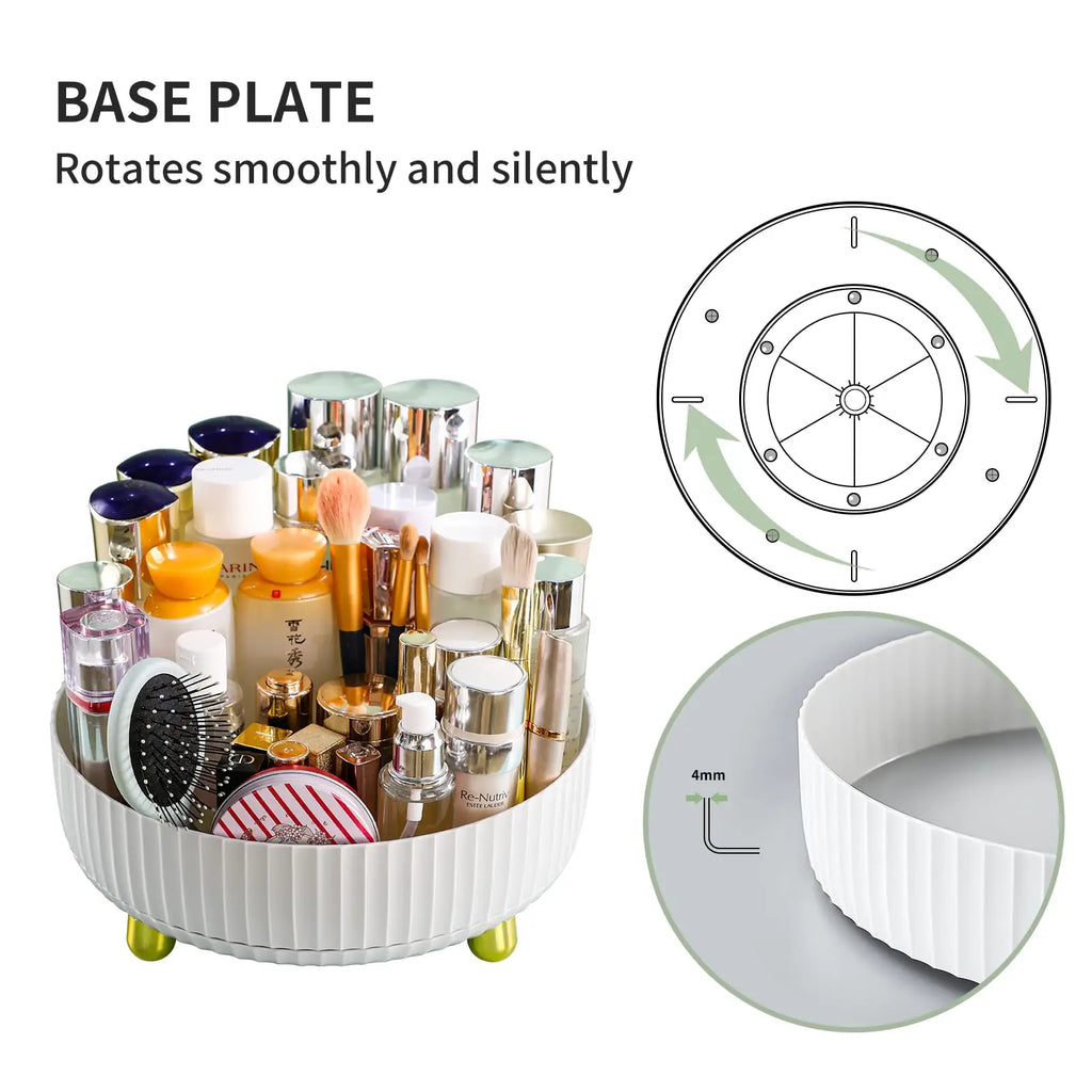 360° Rotating Perfume & Cosmetic Organizer - Large Capacity Vanity Storage