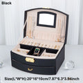 Large Capacity Jewelry Box with Mirror - Multi-Functional PU Leather Organizer for Women