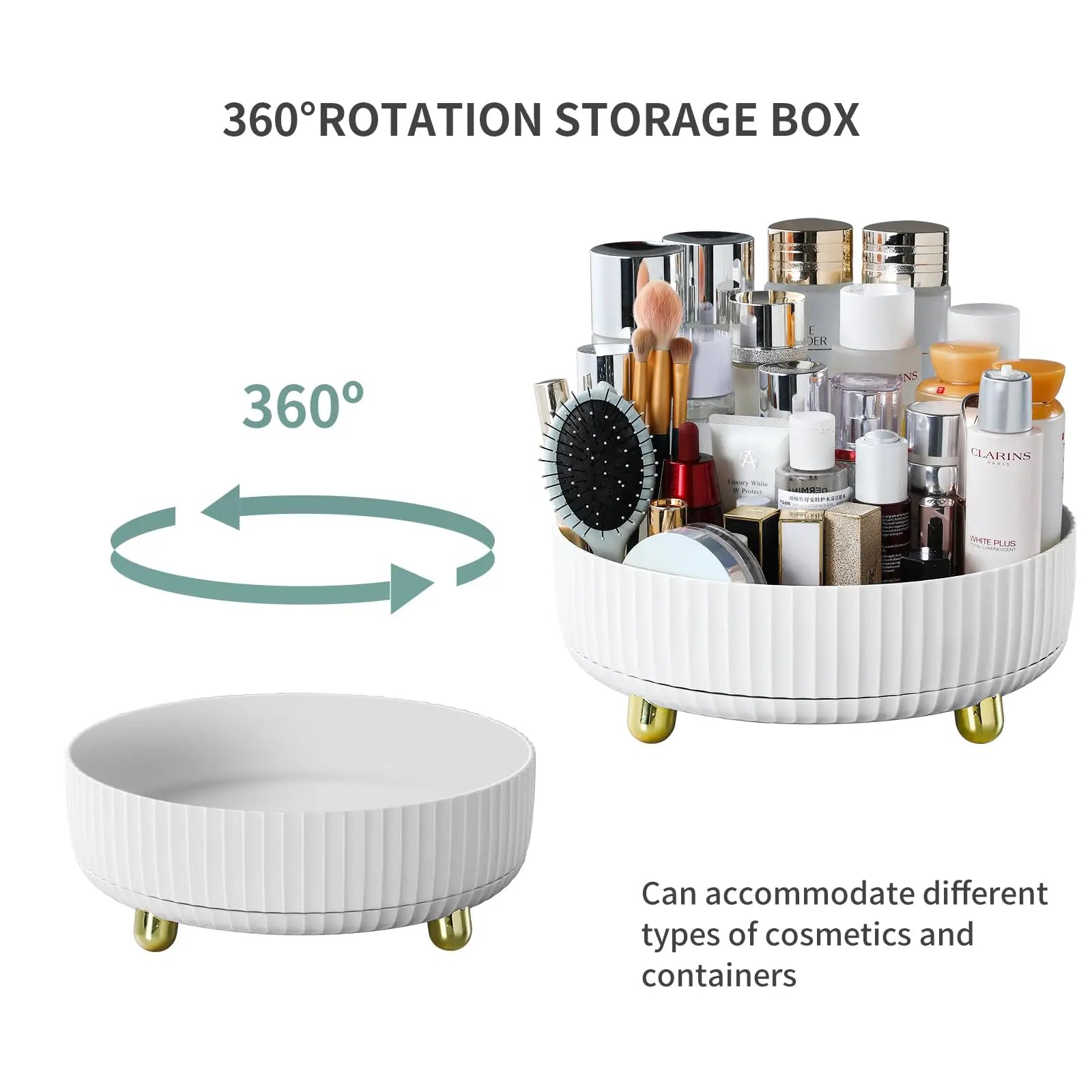 360° Rotating Perfume & Cosmetic Organizer - Large Capacity Vanity Storage
